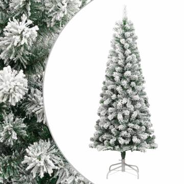 180 cm Artificial Hinged Christmas Tree with Flocked Snow