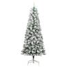 180 cm Artificial Hinged Christmas Tree with Flocked Snow