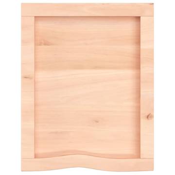 Bathroom Countertop 40x50 cm - Untreated Solid Oak Wood