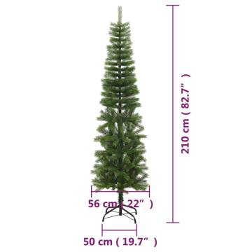 Artificial Slim Christmas Tree 210cm PE - Perfect for Any Space