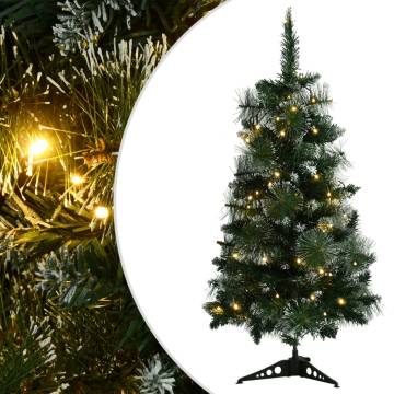 90 cm Pre-lit Artificial Christmas Tree - Green PVC