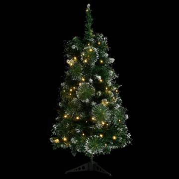 90 cm Pre-lit Artificial Christmas Tree - Green PVC