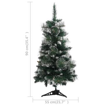 90 cm Pre-lit Artificial Christmas Tree - Green PVC