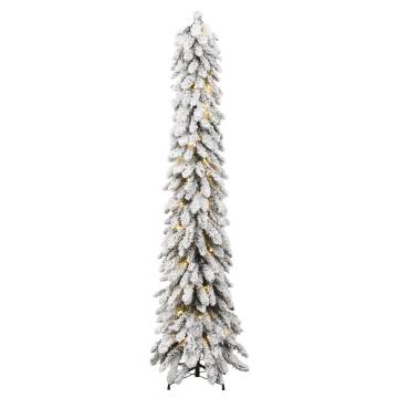 Pre-lit Flocked Christmas Tree 180 cm with 100 LEDs - HipoMarket