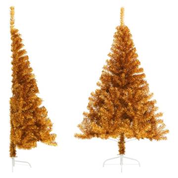 Gold Half Christmas Tree 180 cm - Artificial & Space-Saving