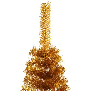 Gold Half Christmas Tree 180 cm - Artificial & Space-Saving