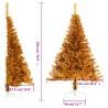 Gold Half Christmas Tree 180 cm - Artificial & Space-Saving