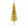 Slim Gold Half Christmas Tree 120cm - Space-Saving Decor