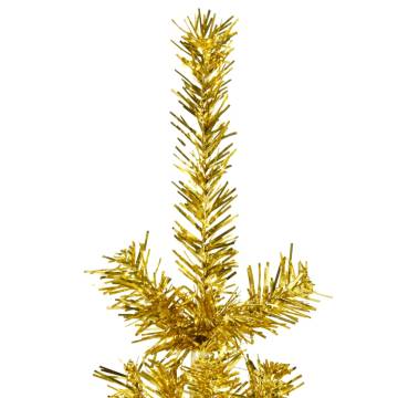 Slim Gold Half Christmas Tree 120cm - Space-Saving Decor