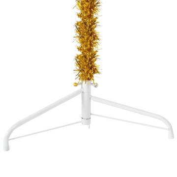 Slim Gold Half Christmas Tree 120cm - Space-Saving Decor