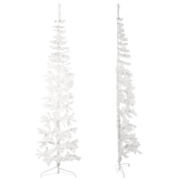 Slim Artificial Half Christmas Tree with Stand - 240 cm White