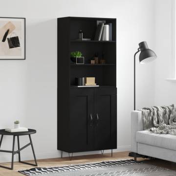 Stylish Highboard Black 69.5x34x180 cm - Hipomarket