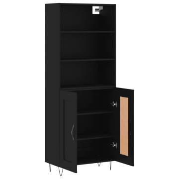 Stylish Highboard Black 69.5x34x180 cm - Hipomarket