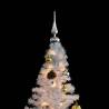 Pre-lit White Christmas Tree with Baubles - 180 cm | Hipo Market