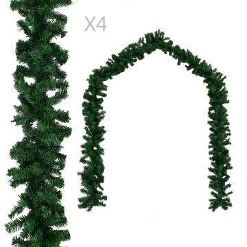 Christmas Garlands 4 pcs Green 270 cm PVC - Hipomarket