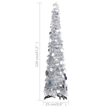 Pop-up Artificial Christmas Tree Silver 120 cm - HipoMarket