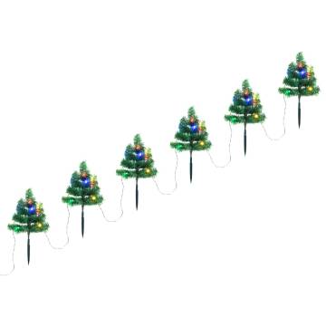 Christmas Pathway Trees 6 pcs with Multicolour LEDs - 45 cm