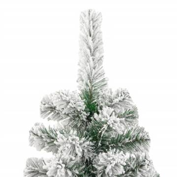 Artificial Hinged Christmas Tree with Flocked Snow - 240 cm