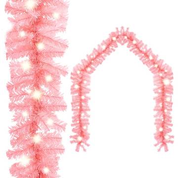 Christmas Garland with LED Lights - 10m Pink | Hipo Market