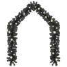 Christmas Garland with LED Lights - 10m Black | Hipo Market