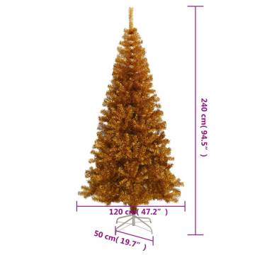 Gold 240 cm Artificial Christmas Tree with Stand - HipoMarket