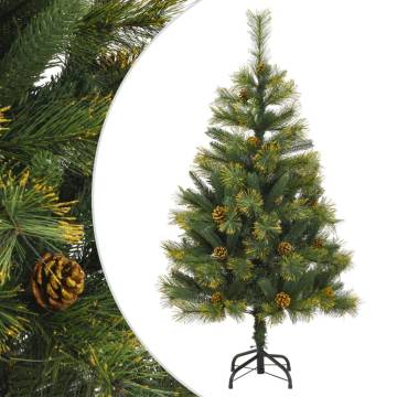 120 cm Artificial Hinged Christmas Tree with Cones | HipoMarket