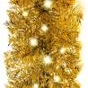 10m Gold Christmas Garland with LED Lights - Festive Decoration