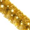 10m Gold Christmas Garland with LED Lights - Festive Decoration