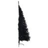 Black 210 cm Artificial Half Christmas Tree with Stand - HipoMarket