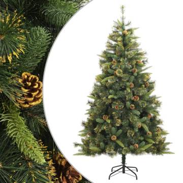 180 cm Artificial Hinged Christmas Tree with Cones | HipoMarket