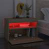 Stylish Bedside Cabinet & LED Lights in Sonoma Oak - HipoMarket