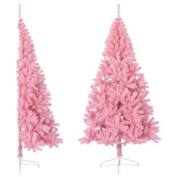 Pink Half Christmas Tree 210 cm | Artificial Xmas Decor