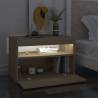 Stylish Bedside Cabinet & LED Lights in Sonoma Oak - HipoMarket