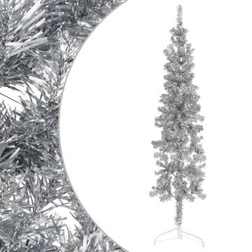 Slim Artificial Half Christmas Tree 180 cm - Silver | Hipo Market