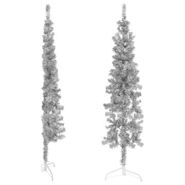 Slim Artificial Half Christmas Tree 180 cm - Silver | Hipo Market