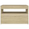 Stylish Bedside Cabinet & LED Lights in Sonoma Oak - HipoMarket