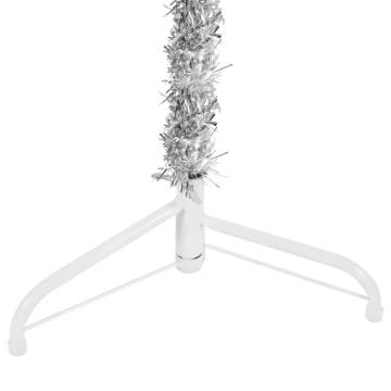 Slim Artificial Half Christmas Tree 180 cm - Silver | Hipo Market