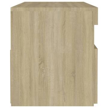 Stylish Bedside Cabinet & LED Lights in Sonoma Oak - HipoMarket