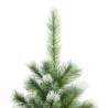 210 cm Artificial Hinged Christmas Tree with Flocked Snow