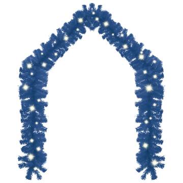 Christmas Garland with LED Lights 5m - Blue Holiday Decor