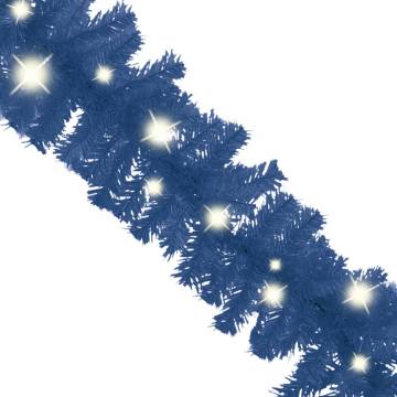 Christmas Garland with LED Lights 5m - Blue Holiday Decor