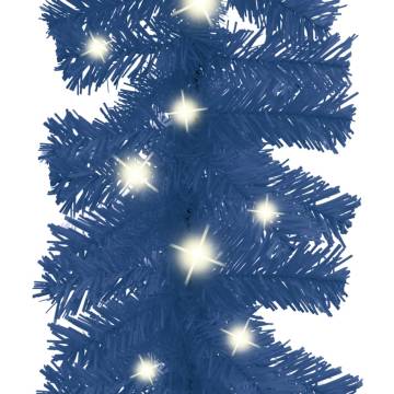 Christmas Garland with LED Lights 5m - Blue Holiday Decor