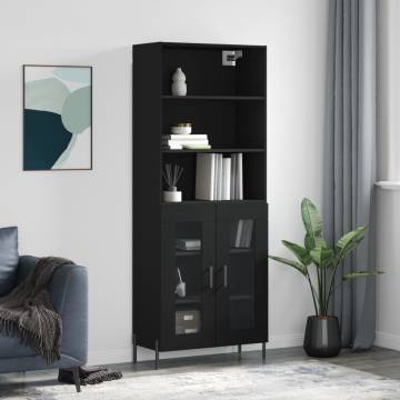 Stylish Highboard Black 69.5x34x180 cm | Hipo Market