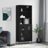  Highboard Black 69.5x34x180 cm Engineered Wood Colour black Quantity in Package 1 Model 2 glass doors 