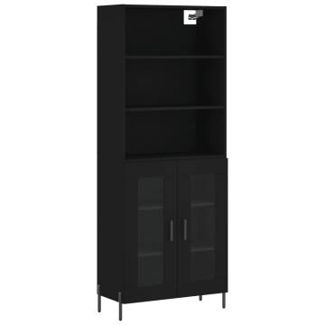 Stylish Highboard Black 69.5x34x180 cm | Hipo Market