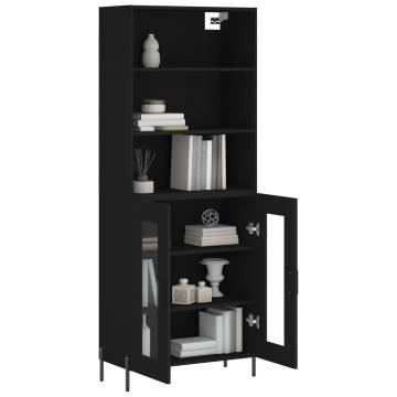 Stylish Highboard Black 69.5x34x180 cm | Hipo Market