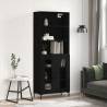  Highboard Black 69.5x34x180 cm Engineered Wood Colour black Quantity in Package 1 Model 2 glass doors 