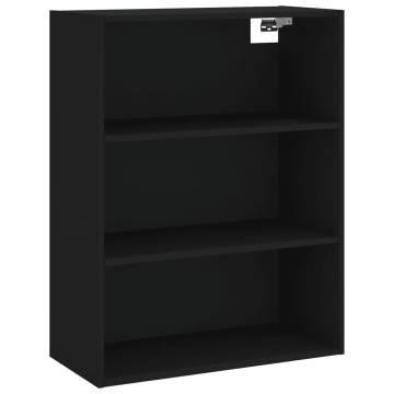 Elegant Black Highboard - 69.5x34x180 cm Engineered Wood