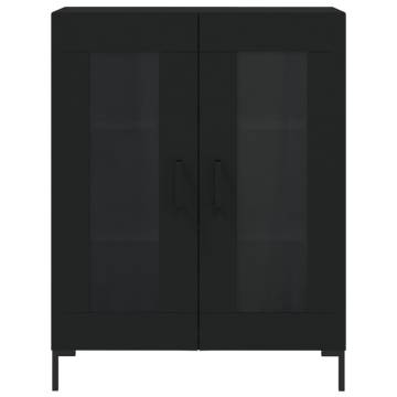 Elegant Black Highboard - 69.5x34x180 cm Engineered Wood