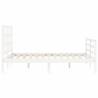 White Solid Wood Bed Frame with Headboard - Small Double